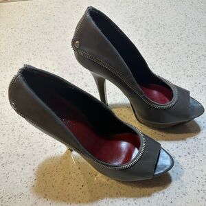 Michael Antonio Zipper Design Heels Shoes Grey 8.5 Women’s